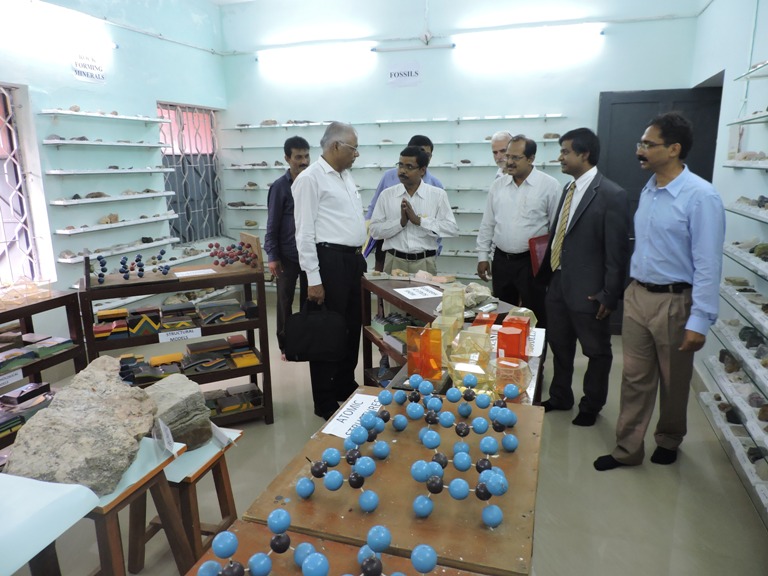 NAAC Peer Team members interacting with the faculties inside the museum